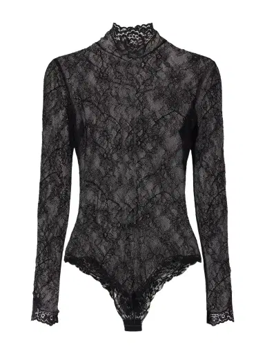 Valentino Garavani Scalloped Lace-jersey Bodysuit | Thumbnail 1 Valentino Garavani Scalloped Lace-jersey Bodysuit | Thumbnail 1