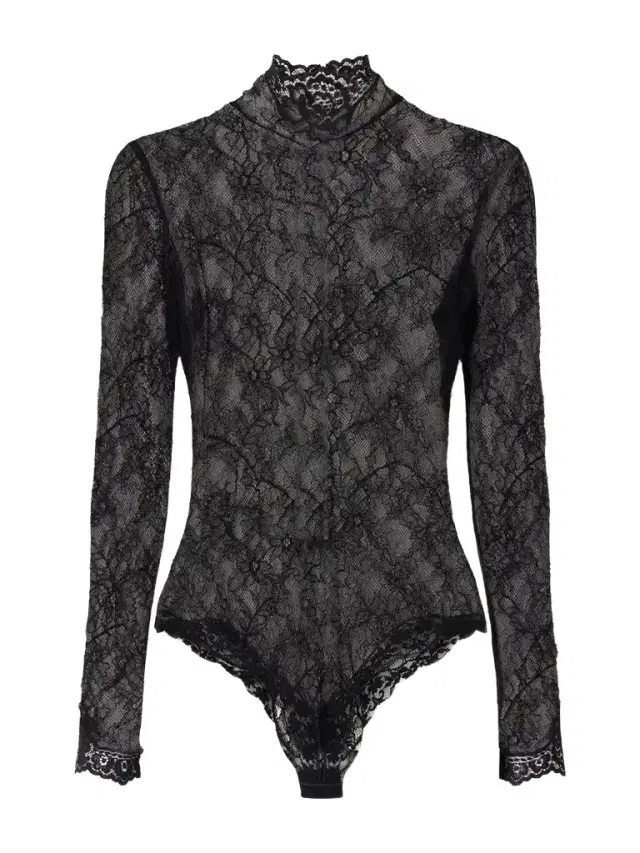 Valentino Garavani Scalloped Lace-jersey Bodysuit