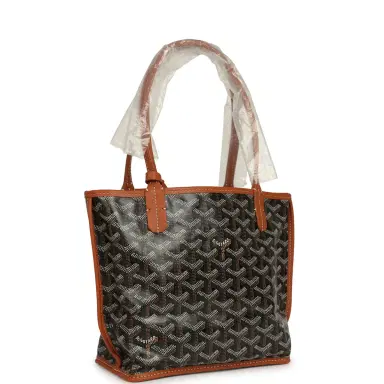 goyard Goyard Goyardine Black, Brown Anjou Mini Tote Palladium Hardware | Thumbnail 2