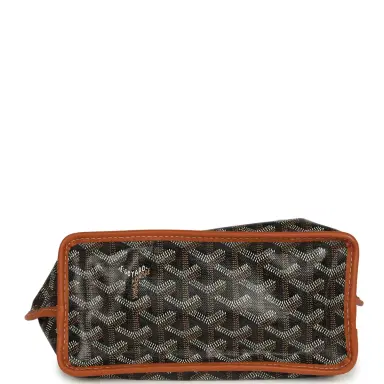 goyard Goyard Goyardine Black, Brown Anjou Mini Tote Palladium Hardware | Thumbnail 6