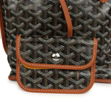 goyard Goyard Goyardine Black, Brown Anjou Mini Tote Palladium Hardware | Thumbnail 7