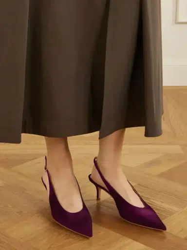 Gianvito Rossi Robbie Sling 55 Kitten Heel Slingback Pumps | Thumbnail 2