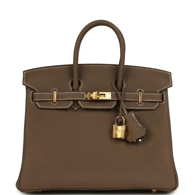 HERMÈS Hermes Birkin 25 Etoupe Togo Gold Hardware