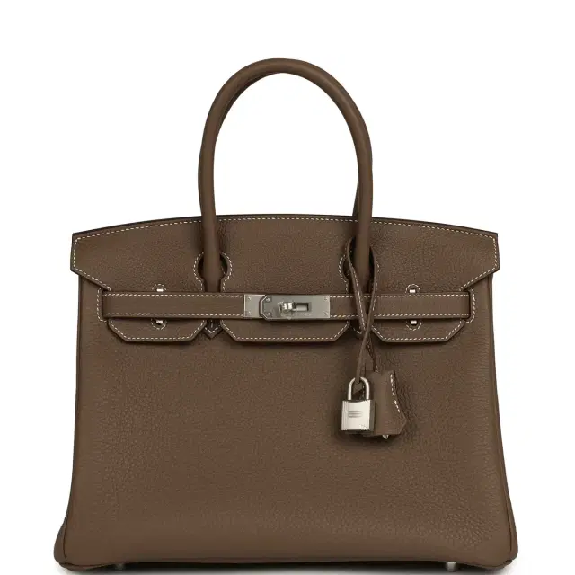 HERMÈS Hermes Birkin 30 Etoupe Togo Brushed Palladium Hardware