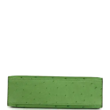 HERMÈS Hermes Kelly Pochette Vert Yucca Ostrich Palladium Hardware | Thumbnail 6 HERMÈS Hermes Kelly Pochette Vert Yucca Ostrich Palladium Hardware | Thumbnail 6