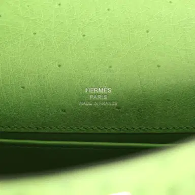HERMÈS Hermes Kelly Pochette Vert Yucca Ostrich Palladium Hardware | Thumbnail 7 HERMÈS Hermes Kelly Pochette Vert Yucca Ostrich Palladium Hardware | Thumbnail 7