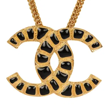 Chanel Pre-owned Chanel Large "Along The Nile" Short CC Necklace Black, Resin Gold | Thumbnail 2 Chanel Pre-owned Chanel Large "Along The Nile" Short CC Necklace Black, Resin Gold | Thumbnail 2