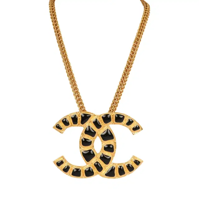 Chanel Pre-owned Chanel Large "Along The Nile" Short CC Necklace Black, Resin Gold