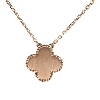 Van Cleef & Arpels Van Cleef & Arpels 2023 Holiday Vintage Alhambra Pendant Necklace Silver Obsidian White Diamond Rose Gold | Thumbnail 5