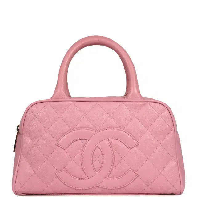 Chanel Vintage Chanel Small Timeless CC Bowling Bag Pink Caviar Gold Hardware