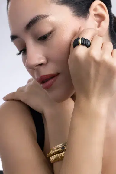 ROBERTO DEMEGLIO Satin Finish Black Ceramic Ring | Thumbnail 4