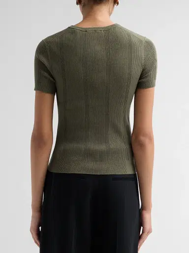 Vince Women's Rib-Knit Cotton Cardigan | Thumbnail 3 Vince Women's Rib-Knit Cotton Cardigan | Thumbnail 3