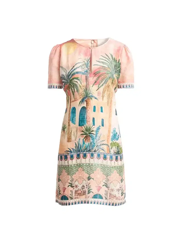 Johnny Was Women's Leela Jane Linen-Blend Printed Minidress - Sirena