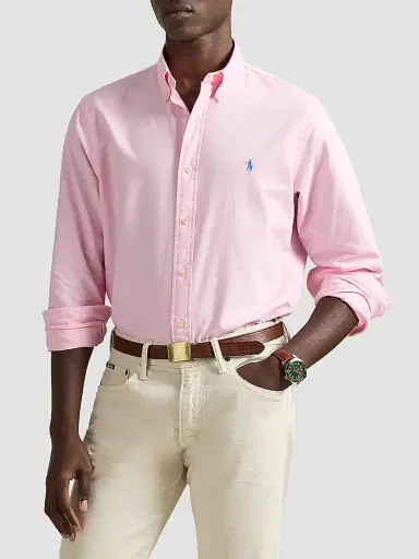 Polo Ralph Lauren Men's Classic-Fit Garment-Dyed Oxford Shirt - Carmel Pink - Size XXL | Thumbnail 3