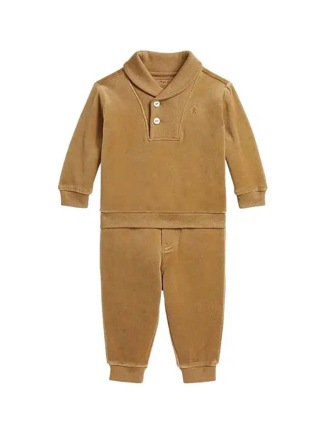 Polo Ralph Lauren Baby Boy's 2-Piece Velour Pullover & Joggers Set - Camel 9 Months
