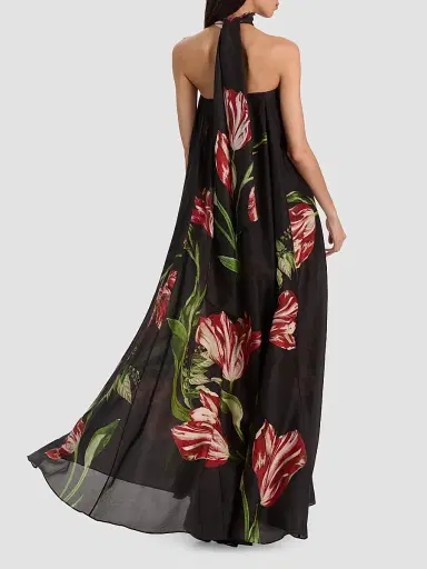 Alice + Olivia Women's Maricela Strapless Voluminous Scarf Maxi Dress - Soft Tulip Black - Size 14 | Thumbnail 3 Alice + Olivia Women's Maricela Strapless Voluminous Scarf Maxi Dress - Soft Tulip Black - Size 14 | Thumbnail 3