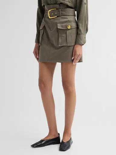 L'Agence Women's Maelis Paperbag Cotton Mini Skirt | Thumbnail 4 L'Agence Women's Maelis Paperbag Cotton Mini Skirt | Thumbnail 4