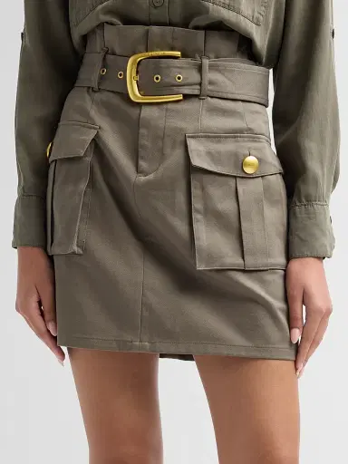 L'Agence Women's Maelis Paperbag Cotton Mini Skirt | Thumbnail 5 L'Agence Women's Maelis Paperbag Cotton Mini Skirt | Thumbnail 5