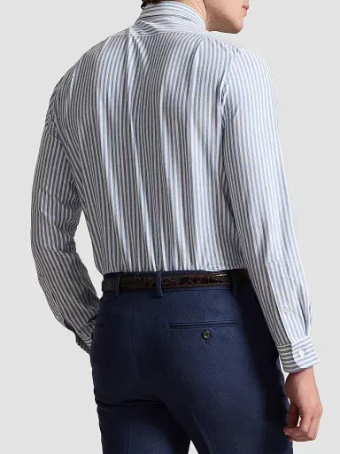 Polo Ralph Lauren Men's Classic-Fit Seersucker Oxford Shirt - Medium Blue White | Thumbnail 3 Polo Ralph Lauren Men's Classic-Fit Seersucker Oxford Shirt - Medium Blue White | Thumbnail 3