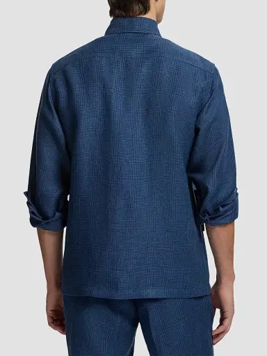 Ralph Lauren Purple Label Men's Glen Checked Cotton Sport Shirt - Racing Navy - Size XXL | Thumbnail 2