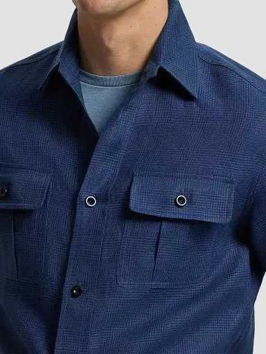 Ralph Lauren Purple Label Men's Glen Checked Cotton Sport Shirt - Racing Navy - Size XXL | Thumbnail 6