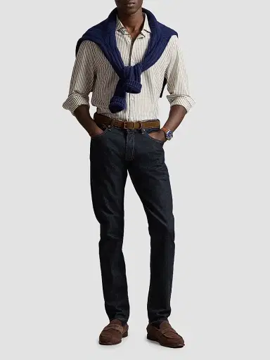 Polo Ralph Lauren Men's Classic-Fit Seersucker Oxford Shirt - Taupe White - Size XXL | Thumbnail 2
