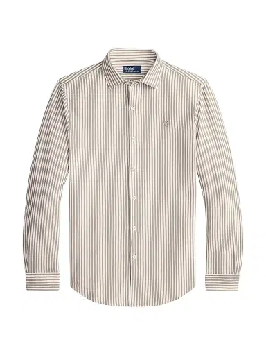 Polo Ralph Lauren Men's Classic-Fit Seersucker Oxford Shirt - Taupe White - Size XXL | Thumbnail 1