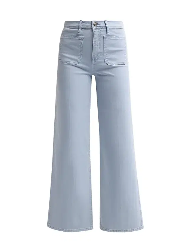 FRAME Women's Le Slim Palazzo Harbor Pocket Pants - Sky Blue