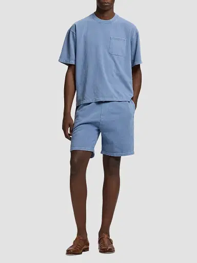 Ralph Lauren Purple Label Men's Cotton Sweat Shorts - Blue Horizon | Thumbnail 2