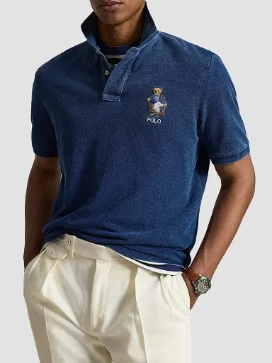 Polo Ralph Lauren Men's Classic-Fit Polo Bear Mesh Polo Shirt | Thumbnail 4 Polo Ralph Lauren Men's Classic-Fit Polo Bear Mesh Polo Shirt | Thumbnail 4