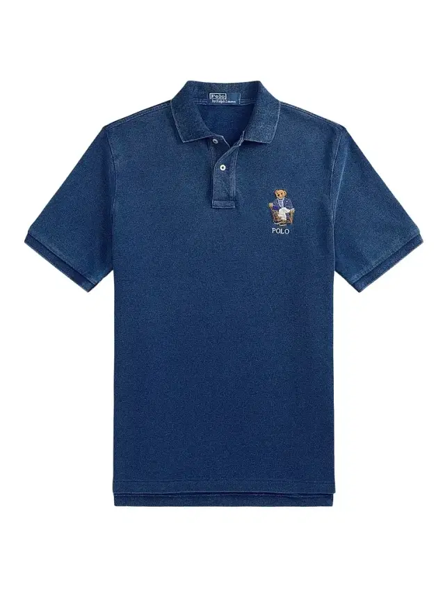 Polo Ralph Lauren Men's Classic-Fit Polo Bear Mesh Polo Shirt - Newport Bear Medium Indigo