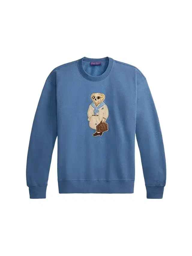 Ralph Lauren Purple Label Men's Polo Bear Cotton Crewneck Sweatshirt - Blue Horizon