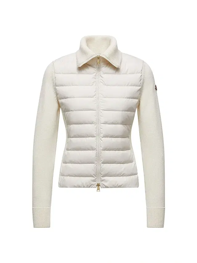 Moncler Women's Down Filled Zip Up Cardigan in Wool - White