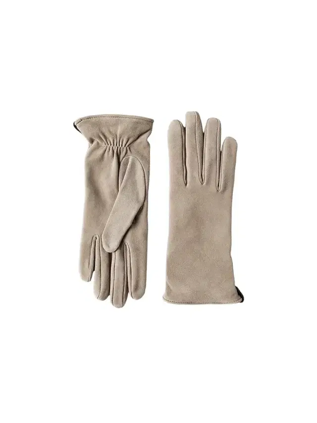 Brunello Cucinelli Women's Suede Gloves with Monili - Beige