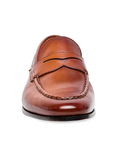 Santoni Men's Leather Penny Loafers - Light Brown - Size 12 | Thumbnail 6 Santoni Men's Leather Penny Loafers - Light Brown - Size 12 | Thumbnail 6