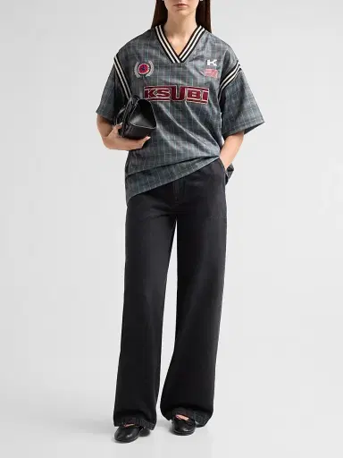 Ksubi Women's Union Jersey Hunter Plaid Shirt - Green - Size Medium | Thumbnail 2