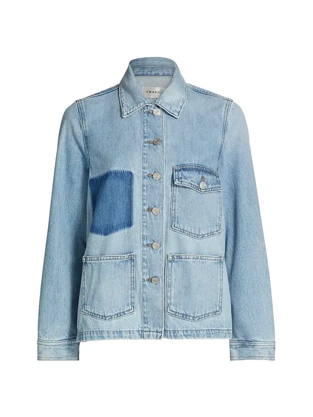 FRAME Women's Chore Denim Button-Front Shirt Jacket - Vesper