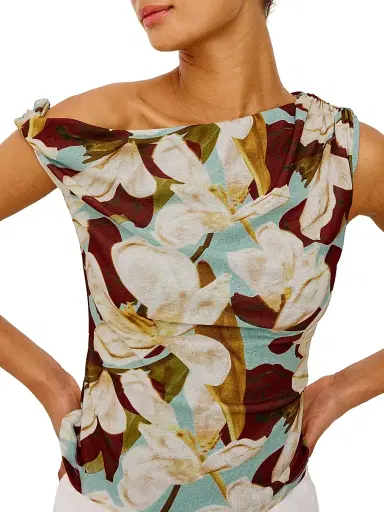 RAILS Women's Orelia Floral Asymmetric Top - Plumeria - Size XS | Thumbnail 7 RAILS Women's Orelia Floral Asymmetric Top - Plumeria - Size XS | Thumbnail 7
