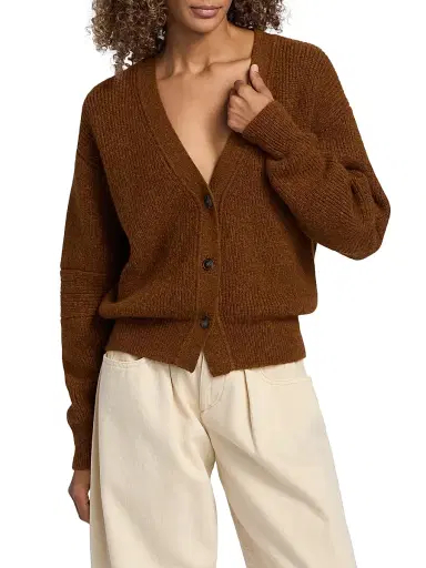 Isabel Marant Women's Thelma Alpaca Wool Cardigan - Caramel | Thumbnail 3 Isabel Marant Women's Thelma Alpaca Wool Cardigan - Caramel | Thumbnail 3