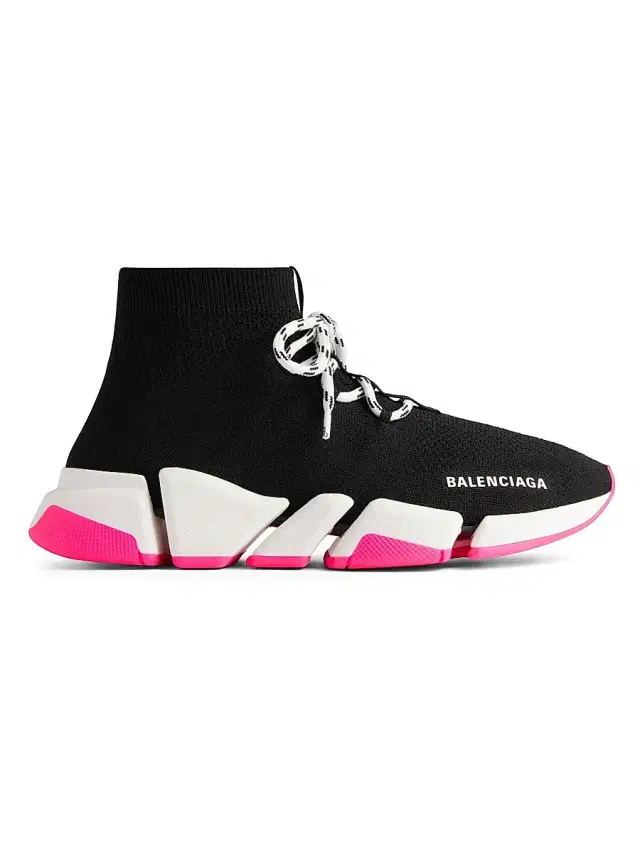 Balenciaga Women's Speed 2.0 Lace-Up Recycled Knit Sneakers - Black