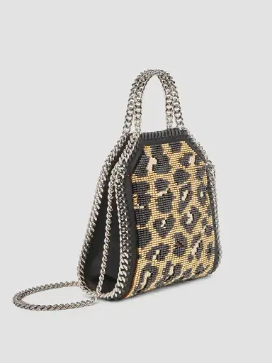 Stella McCartney Women's Falabella Mini Leopard-Beaded Top Handle Bag | Thumbnail 3 Stella McCartney Women's Falabella Mini Leopard-Beaded Top Handle Bag | Thumbnail 3