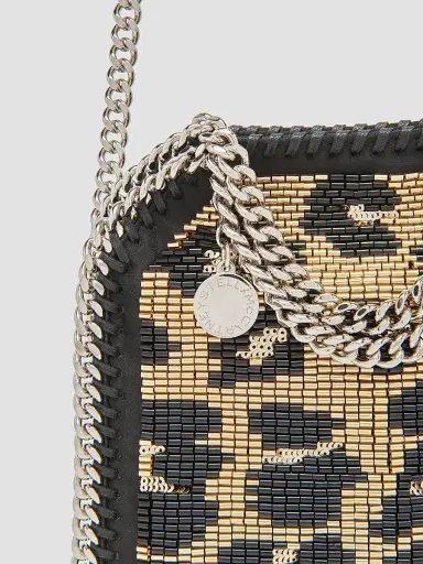 Stella McCartney Women's Falabella Mini Leopard-Beaded Top Handle Bag | Thumbnail 5 Stella McCartney Women's Falabella Mini Leopard-Beaded Top Handle Bag | Thumbnail 5