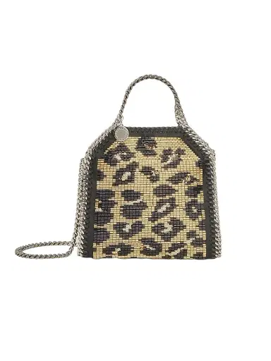 Stella McCartney Women's Falabella Mini Leopard-Beaded Top Handle Bag | Thumbnail 1 Stella McCartney Women's Falabella Mini Leopard-Beaded Top Handle Bag | Thumbnail 1