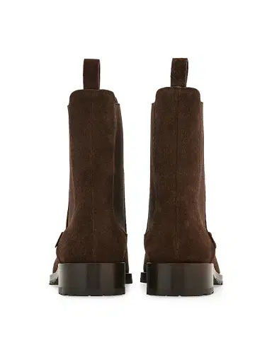 Ferragamo Women's Briuli 20MM Suede Chelsea Boots - Testa Di Moro - Size 11 | Thumbnail 5
