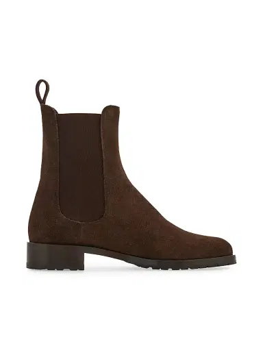 Ferragamo Women's Briuli 20MM Suede Chelsea Boots - Testa Di Moro - Size 11 | Thumbnail 6