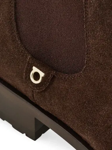 Ferragamo Women's Briuli 20MM Suede Chelsea Boots - Testa Di Moro - Size 11 | Thumbnail 7