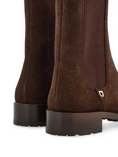 Ferragamo Women's Briuli 20MM Suede Chelsea Boots - Testa Di Moro - Size 11 | Thumbnail 8