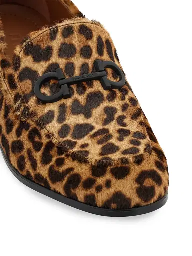 FERRAGAMO Women's Soldy Leopard-Print Calf Hair Leather Loafers - Leopard | Thumbnail 6 FERRAGAMO Women's Soldy Leopard-Print Calf Hair Leather Loafers - Leopard | Thumbnail 6