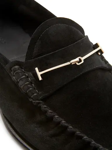 TOM FORD Women's Moc-Toe Suede Bit Loafers - Black | Thumbnail 5 TOM FORD Women's Moc-Toe Suede Bit Loafers - Black | Thumbnail 5