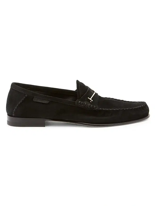 TOM FORD Women's Moc-Toe Suede Bit Loafers - Black